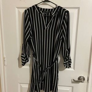 Black and white striped dress